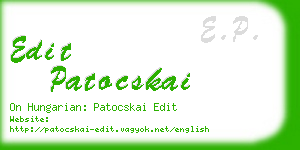 edit patocskai business card